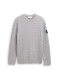 Strickpullover mit Zopfmuster grey offwhite plated