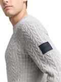 Strickpullover mit Zopfmuster grey offwhite plated