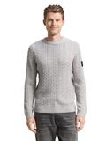Strickpullover mit Zopfmuster grey offwhite plated