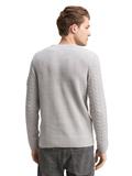 Strickpullover mit Zopfmuster grey offwhite plated