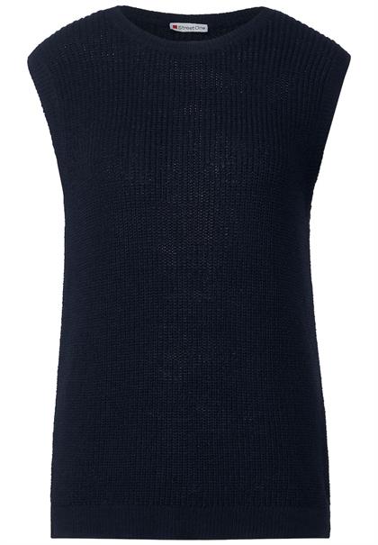 Strickpullunder in Unifarbe deep blue