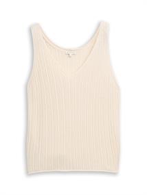 Stricktop mit V-Ausschnitt dove white