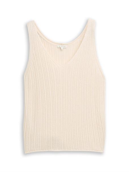 Stricktop mit V-Ausschnitt dove white