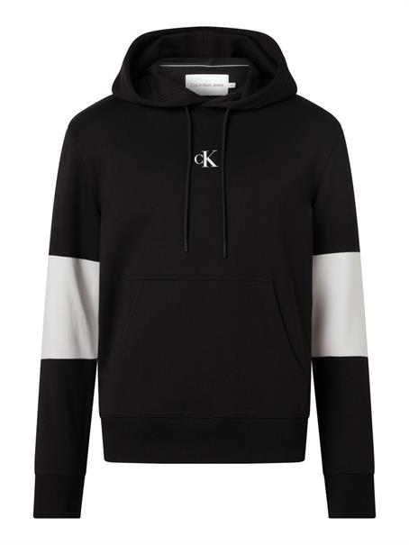 STRIPE CK COLORBLOCK HOODIE ck black