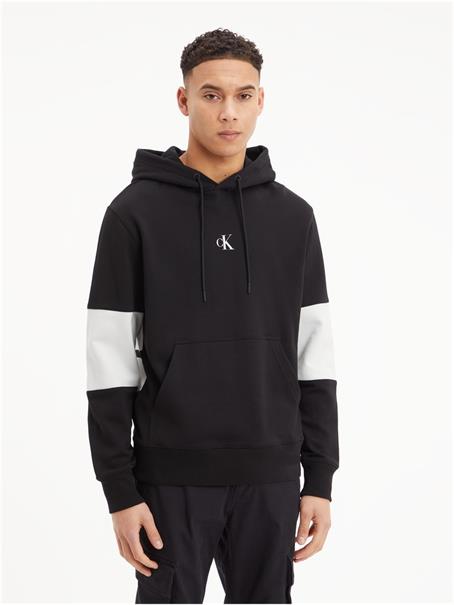 STRIPE CK COLORBLOCK HOODIE ck black