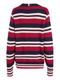STRIPE CREW NECK SWEATER blue multi