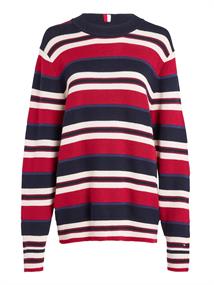 STRIPE CREW NECK SWEATER blue multi