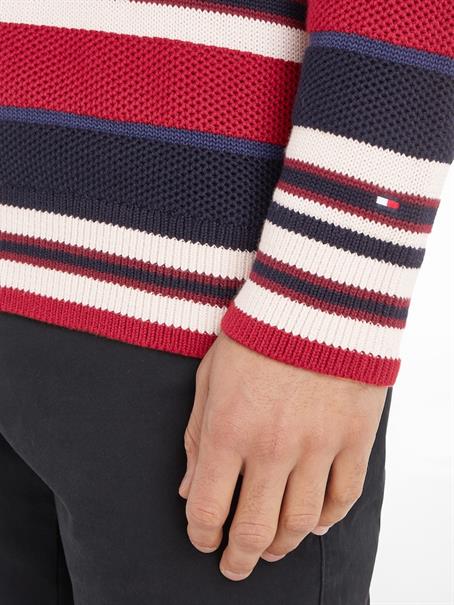 STRIPE CREW NECK SWEATER blue multi