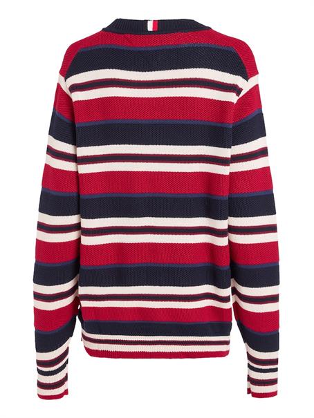 STRIPE CREW NECK SWEATER blue multi