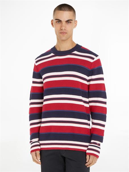 STRIPE CREW NECK SWEATER blue multi