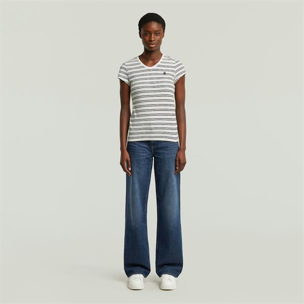 Stripe eyben slim v t 2.0 wmn milk-dk black double stripe