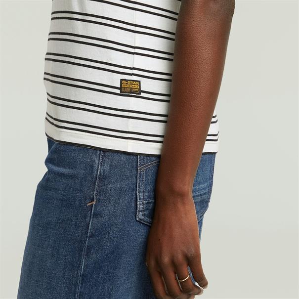 Stripe eyben slim v t 2.0 wmn milk-dk black double stripe