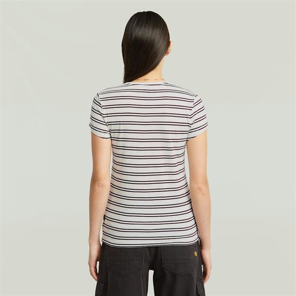 Stripe eyben slim v t 2.0 wmn milk-maroon double stripe