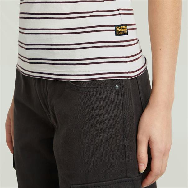 Stripe eyben slim v t 2.0 wmn milk-maroon double stripe