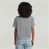Stripe relaxed knot r t wmn white-petrol stripe