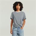 Stripe relaxed knot r t wmn white-petrol stripe