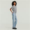 Stripe relaxed knot r t wmn white-petrol stripe
