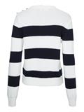 STRIPED BUTTON C-NK SWEATER rugby stp horizontal - d sky ecru