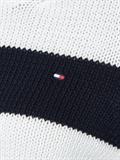 STRIPED BUTTON C-NK SWEATER rugby stp horizontal - d sky ecru