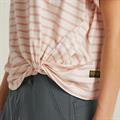 Striped knot r t wmn lt chalk-liquid pink stripe