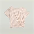 Striped knot r t wmn lt chalk-liquid pink stripe