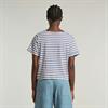 Striped knot r t wmn lt chalk-mid blue stripe