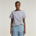 Striped knot r t wmn lt chalk-mid blue stripe
