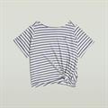 Striped knot r t wmn lt chalk-mid blue stripe