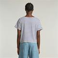 Striped knot r t wmn lt chalk-mid blue stripe