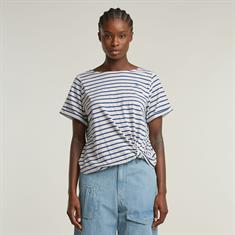 Striped knot r t wmn lt chalk-mid blue stripe