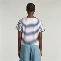 Striped knot r t wmn lt chalk-mid blue stripe