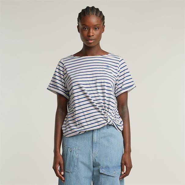 Striped knot r t wmn lt chalk-mid blue stripe