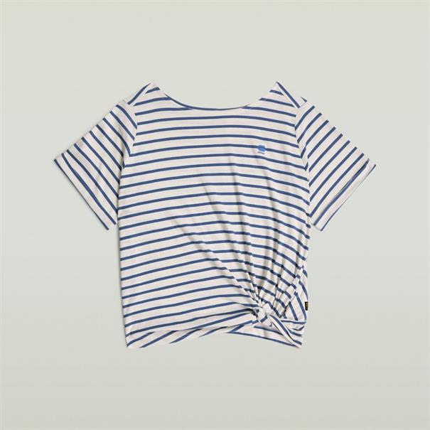 Striped knot r t wmn lt chalk-mid blue stripe