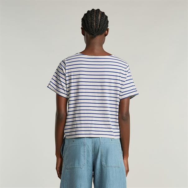 Striped knot r t wmn lt chalk-mid blue stripe