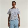 Striped knot r t wmn lt chalk-mid blue stripe
