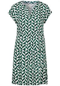 Struktur Kleid mit Print cool vintage green