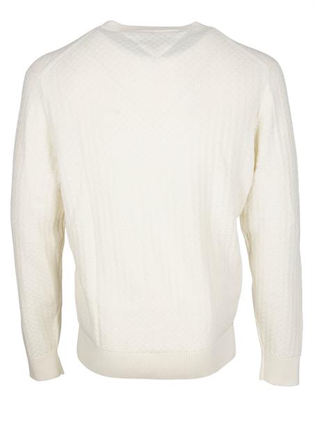 Struktur Pullover aus Baumwolle weiß