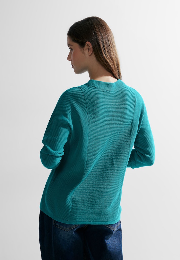 bei mineral Struktur kaufen Pullover Damen melange bequem online Pullover grey Cecil