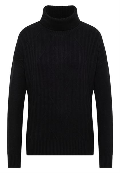 Struktur Rollkragenpullover black