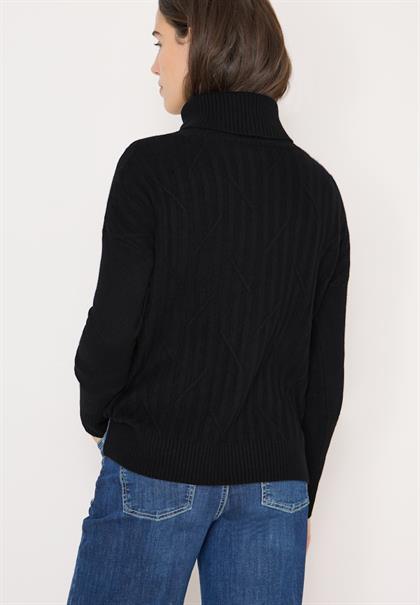 Struktur Rollkragenpullover black