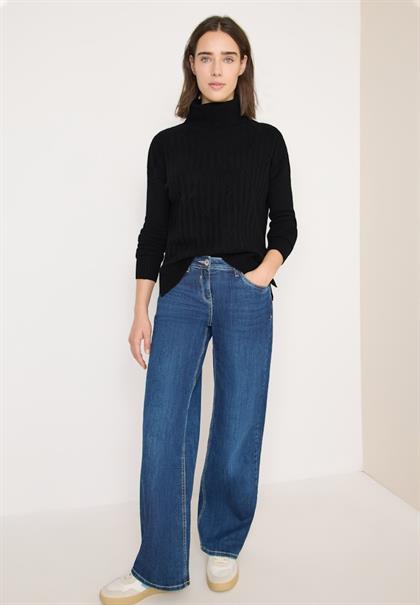 Struktur Rollkragenpullover black