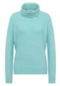 Struktur Rollkragenpullover foam blue melange