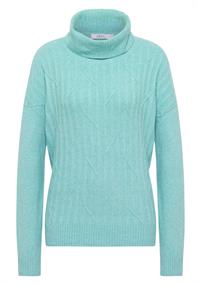 Struktur Rollkragenpullover foam blue melange