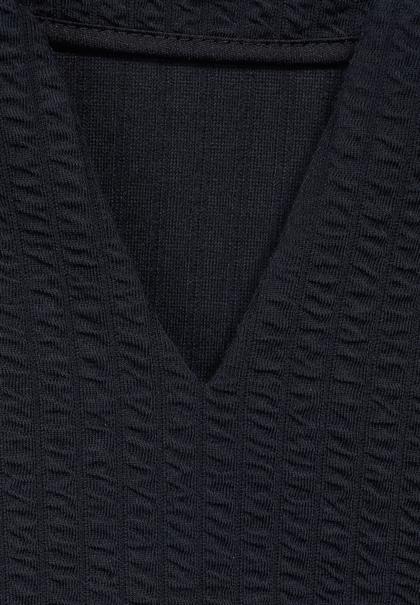 Struktur Shirt in Langarm mighty blue