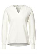 Struktur Shirt in Langarm off white