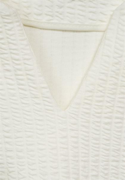 Struktur Shirt in Langarm off white