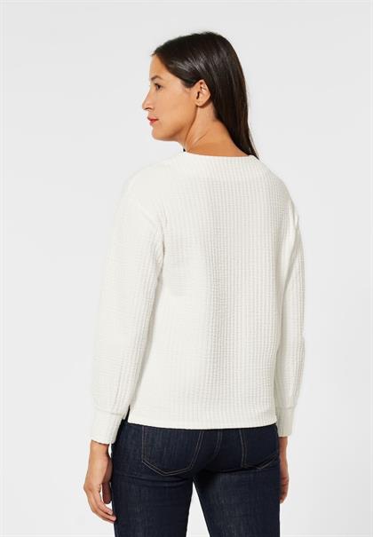 Struktur Shirt in Langarm off white