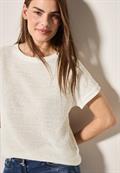 Struktur-T-Shirt vanilla white