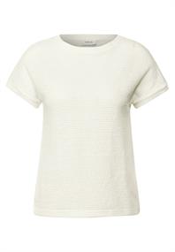 Struktur-T-Shirt vanilla white
