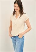 Strukturbluse light beige